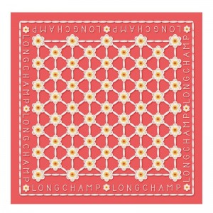 Longchamp Daisies Silk Scarf 50 Strawberry | CZ5842107