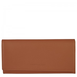 Longchamp Le Foulonné Continental Wallet Caramel | IN8571642