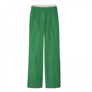 Longchamp Straight Pants With Patch Verde | ZS6734159