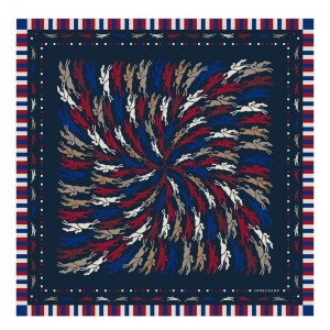 Longchamp Très Paris Longchamp Silk Scarf 70 Azul Marino | YP9205348